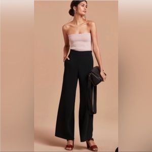 Wilfred Aritzia Halley Pant Wide Leg Flare Side Zip